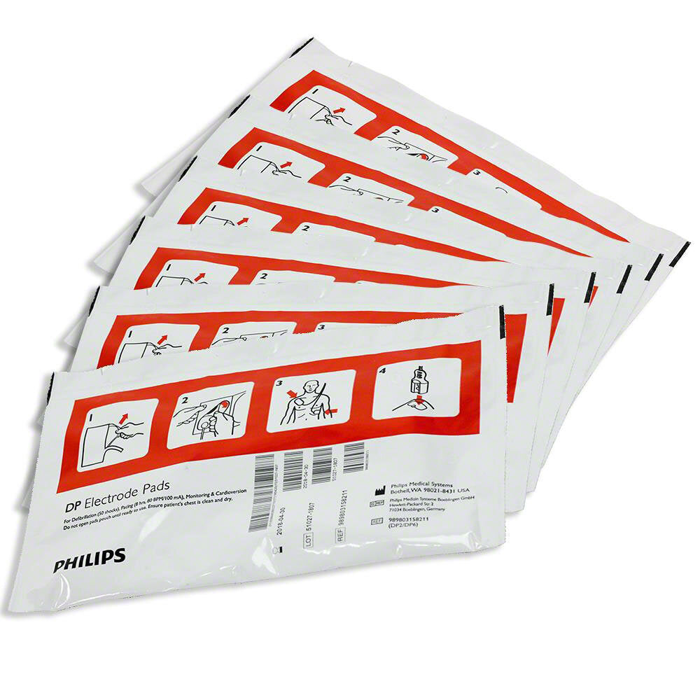 Philips AED FR/FR2/FR2+ Defib Pads (5 Sets) DP2/DP6