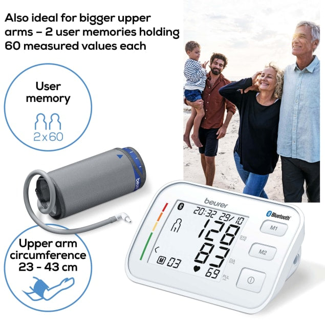 BEURER - Bluetooth Upper Arm Blood Pressure Monitor (BM57) - Cardiac X Blood Pressure Monitor