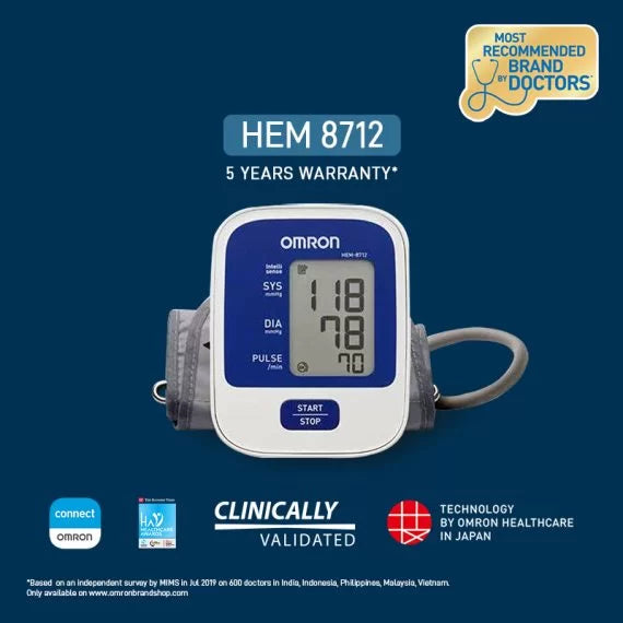 OMRON Automatic Blood Pressure Monitor HEM-8712 (AU) - Cardiac X Blood Pressure Monitor