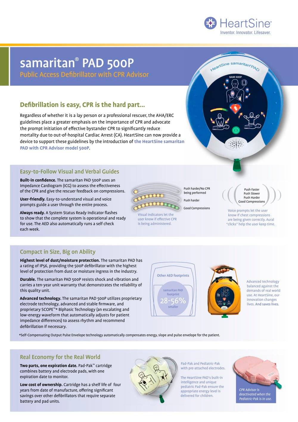 HEARTSINE Samaritan 500P Semi-Automatic AED Defibrillator (CPR Advisor)